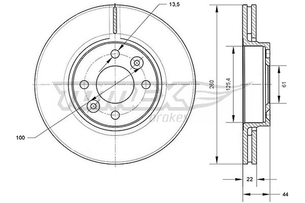 Brzdový kotúč TOMEX Brakes